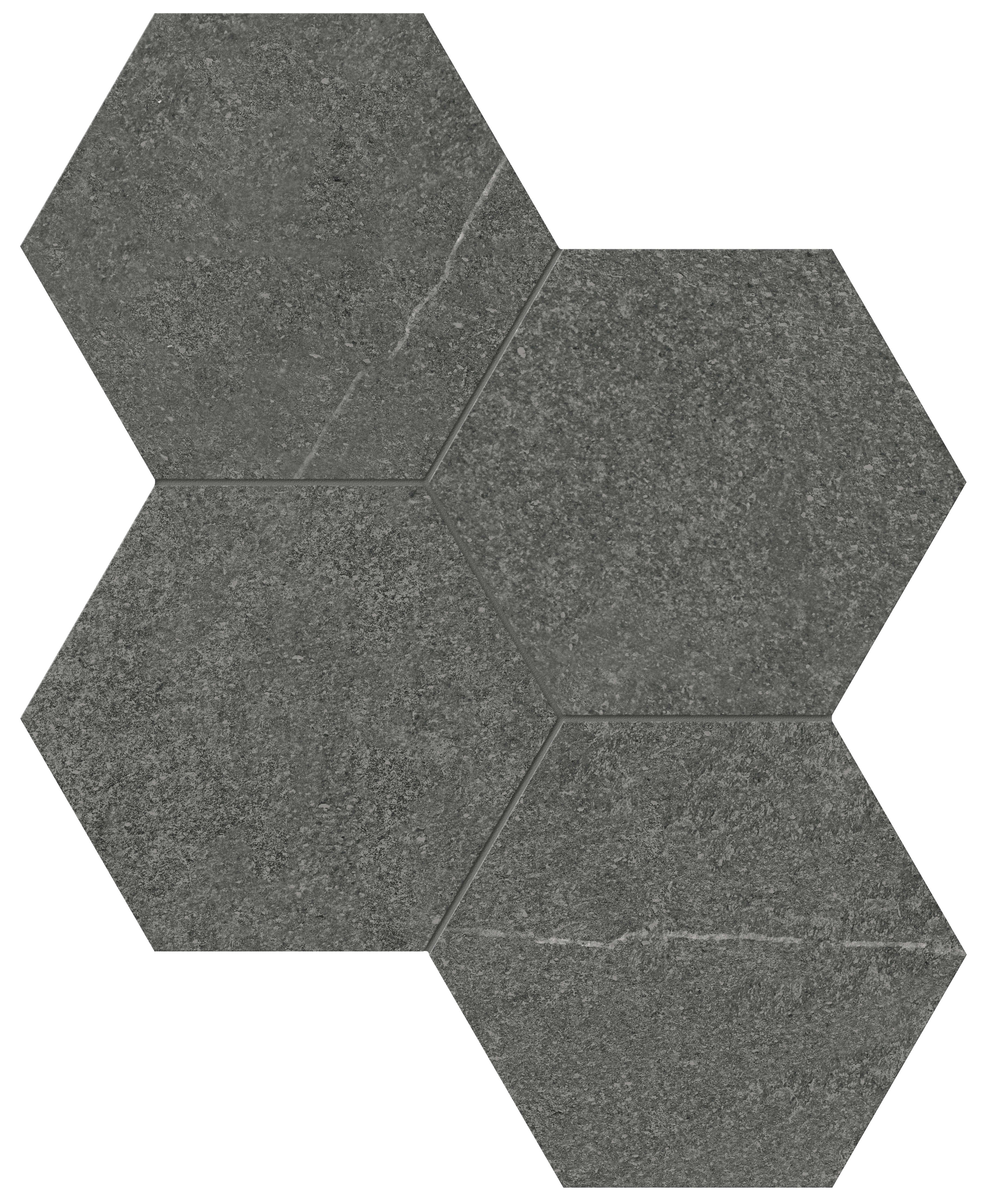 STP Grasten 6 inch Hexagon Mosaic Carbon