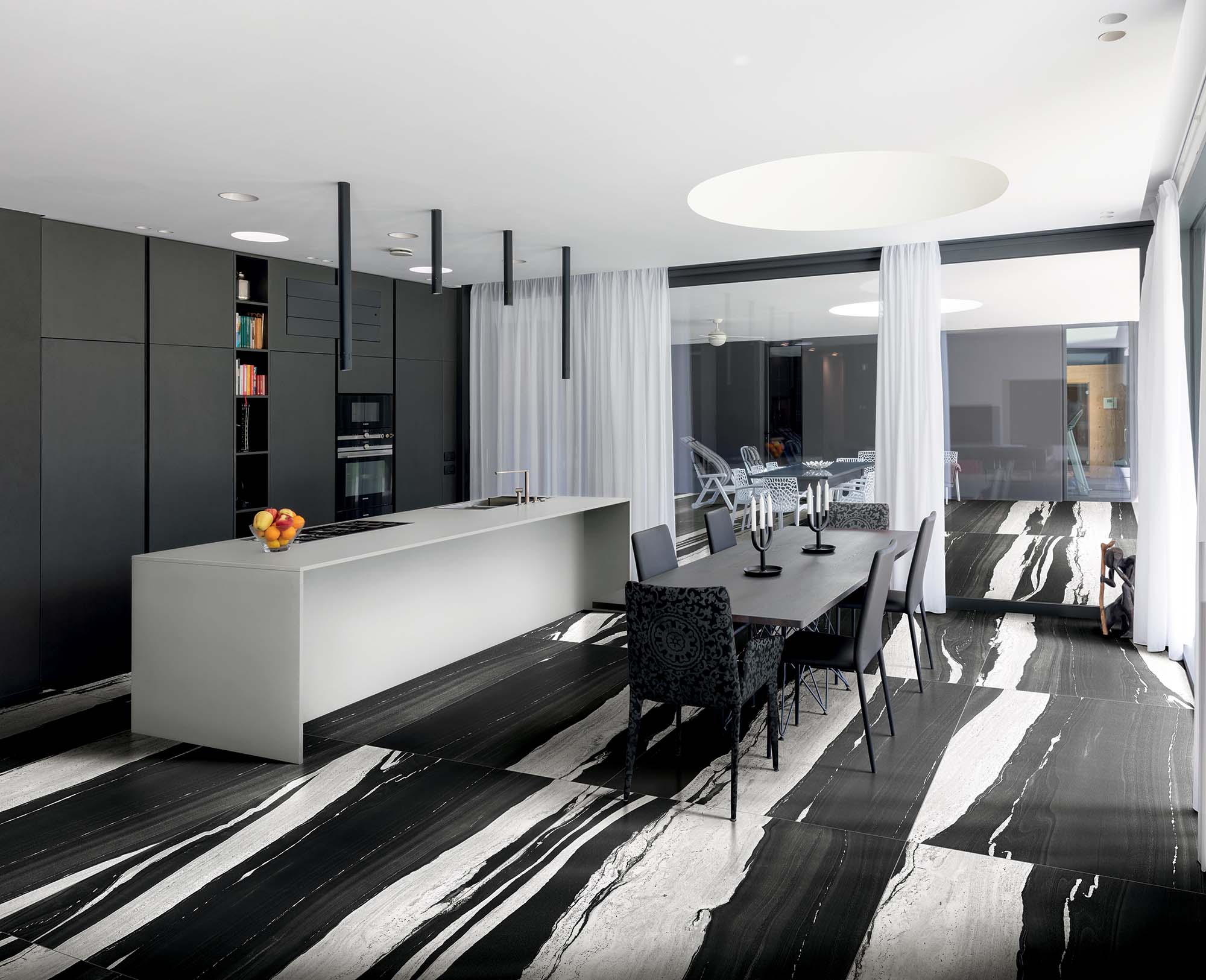 Floor-Gres-Black-White-Marble-Flow-Matte-Roomscene Floor-Gres-Black-White-Marble-Flow-Matte-Roomscene