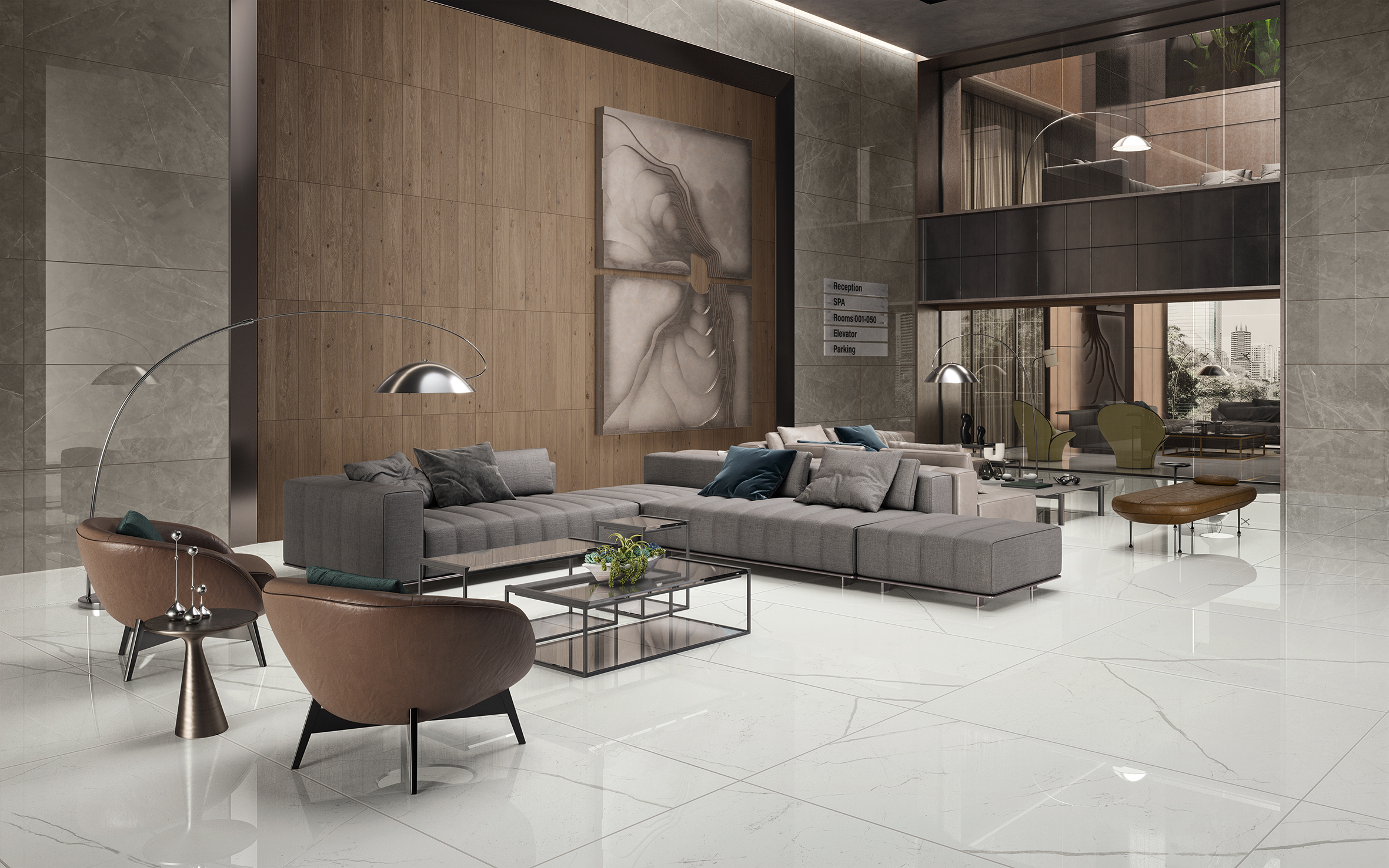 AtlasConcordeUSA_BeyondCalacatta_003_00_BC-ClassicWhitePolished_BC-GrayPolished_MemoryOakBrown