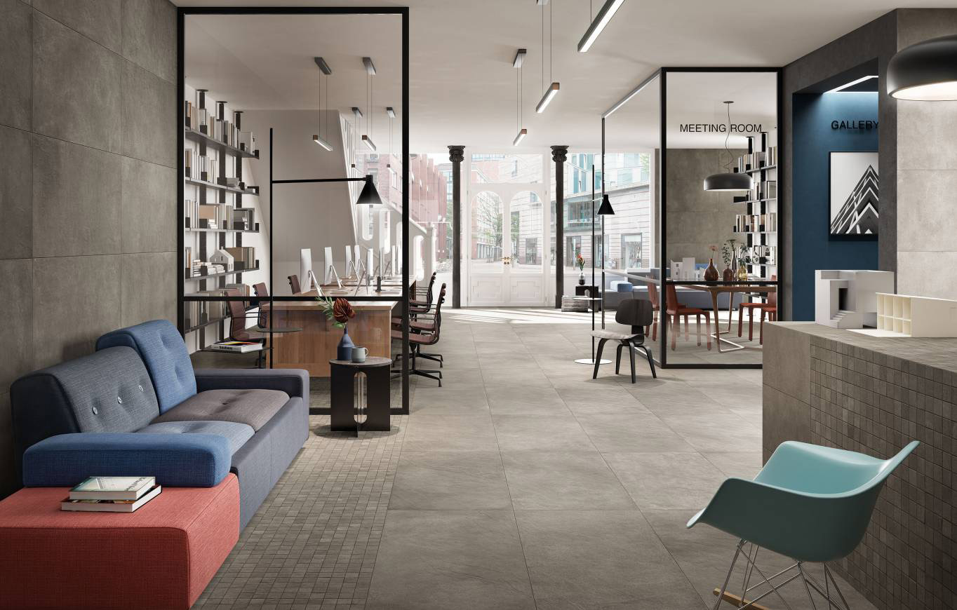 Landmark-Made.In-VisionGrey-24x48-2x2-Mosaic-Matte-Roomscene