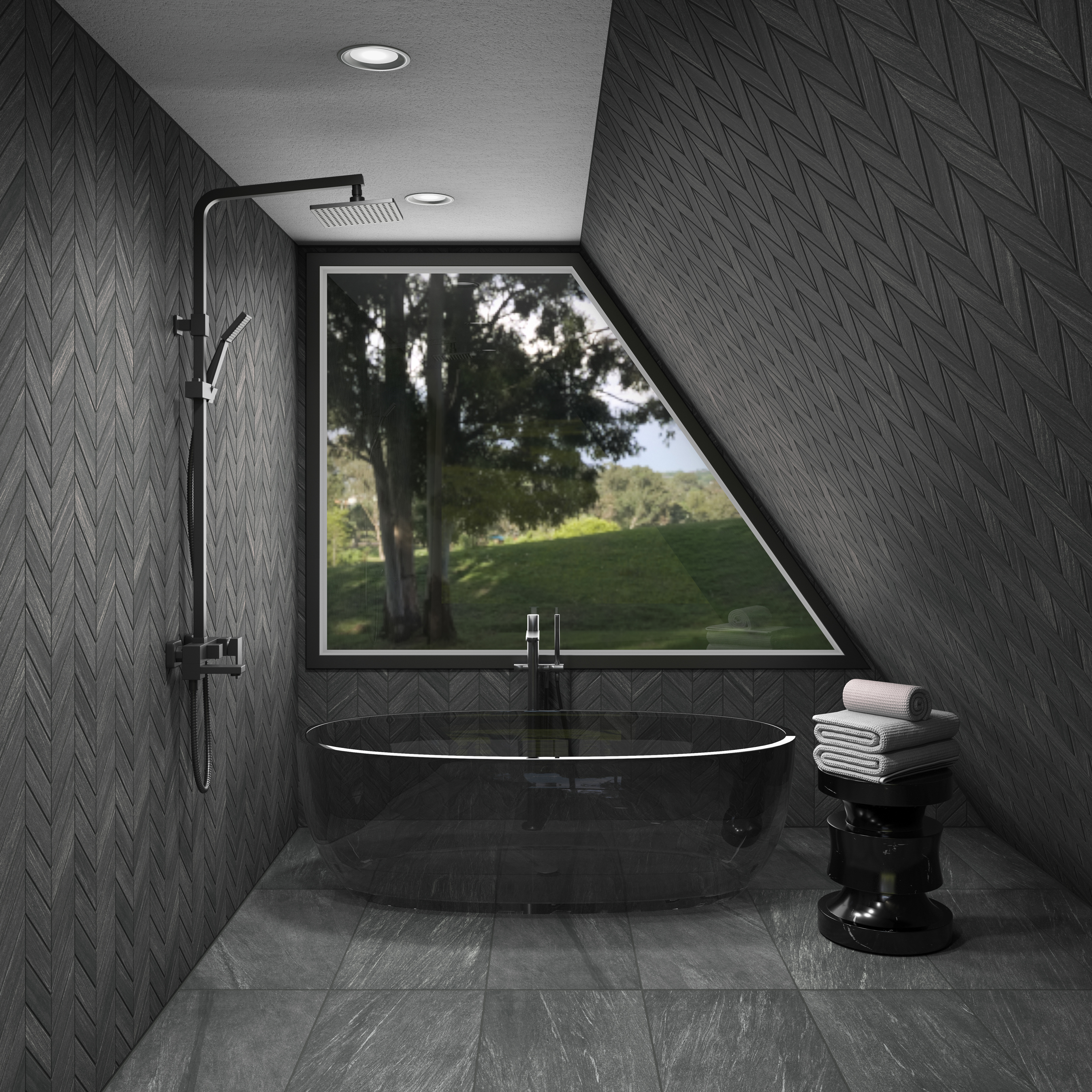 AO-Montesano-Charcoal-15x30-2x5-ChevronMosaic-Matte-Rectified-Roomscene AO-Montesano-Charcoal-15x30-2x5-ChevronMosaic-Matte-Rectified-Roomscene
