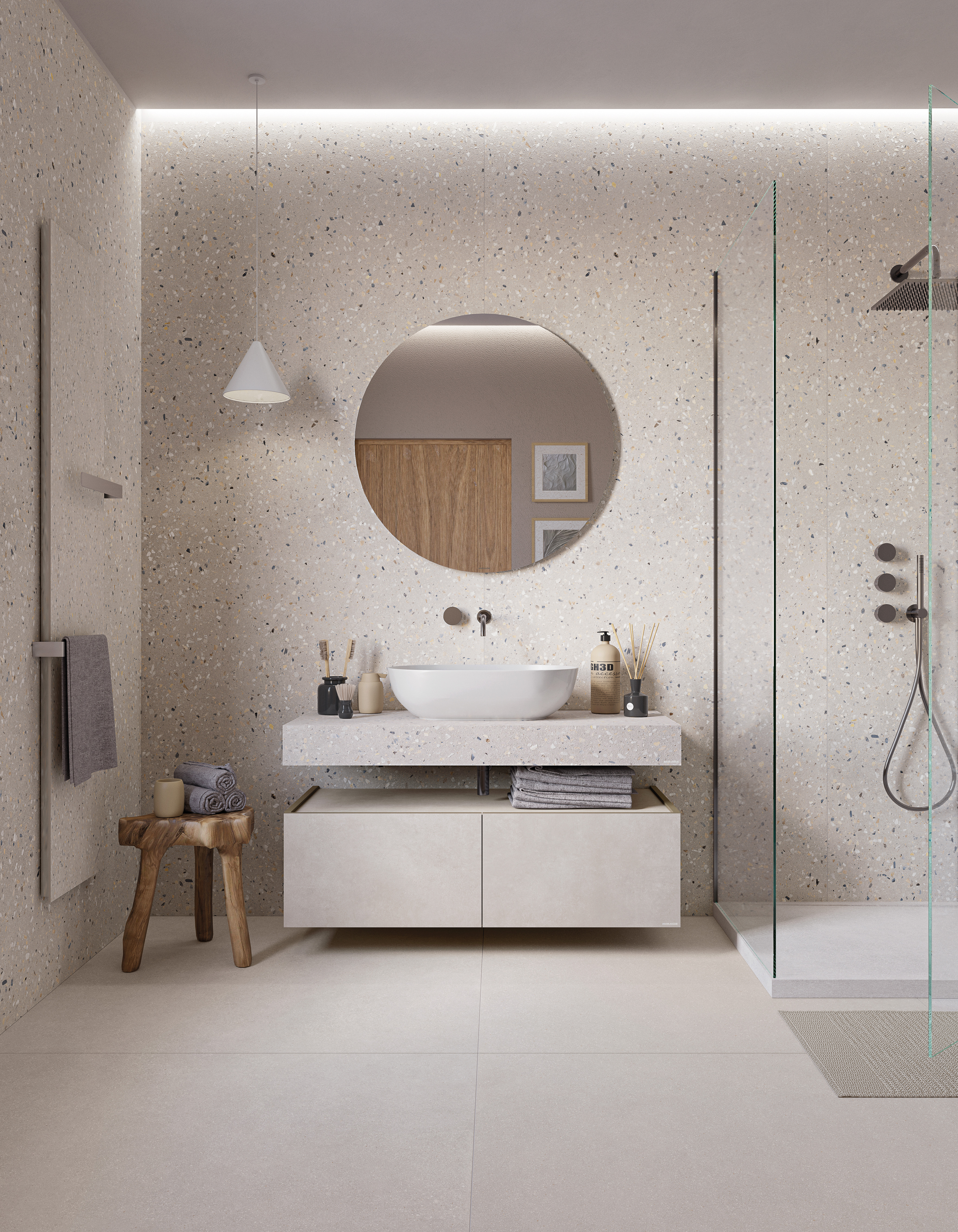 Mirage-ReConcrete-TerrazzoRice-48x110-Matte-Roomscene