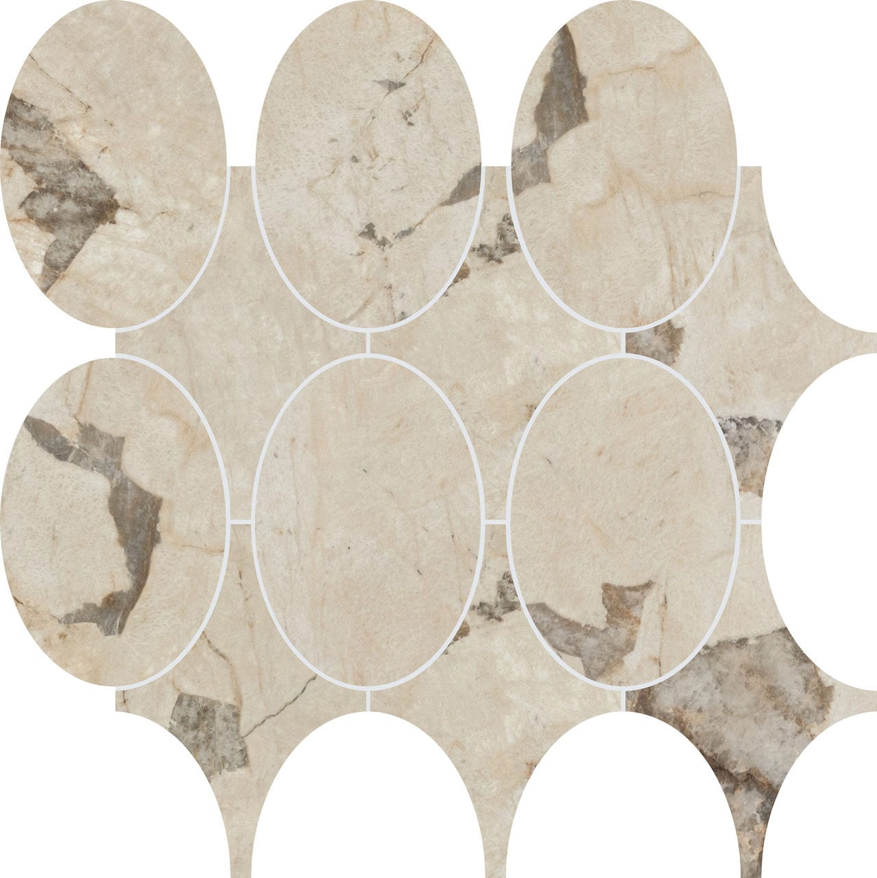 Marazzi-Savoir-Pierre-14X14-Oval Dot Mosaic