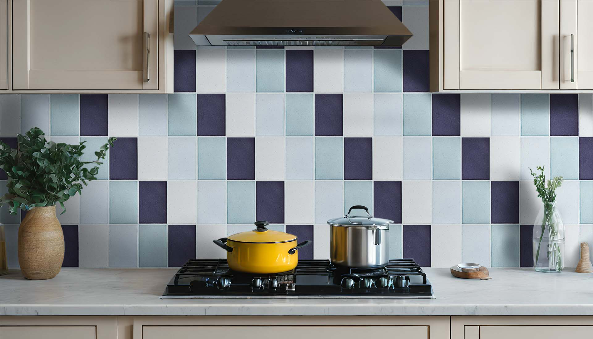 Senio-ViaEmilia-BiancoCarrara-Celestino-VerdePalladio-BluSistina-Plain-4x6-SemiOpaca-Roomscen