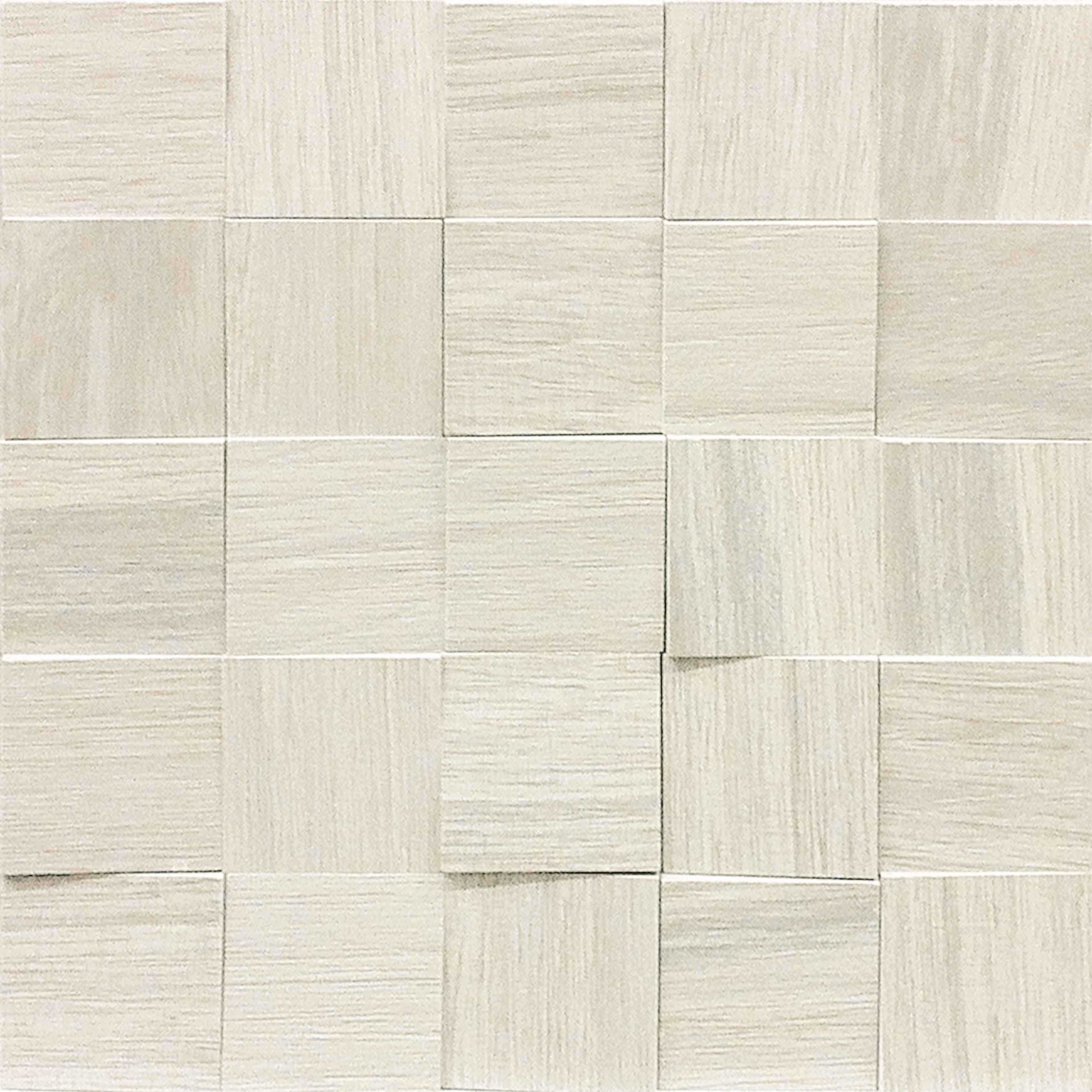 Casa Dolce Casa Wooden Tile Wooden White 2x2 3D Mosaic Casa Dolce Casa Wooden Tile Wooden White 2x2 3D Mosaic