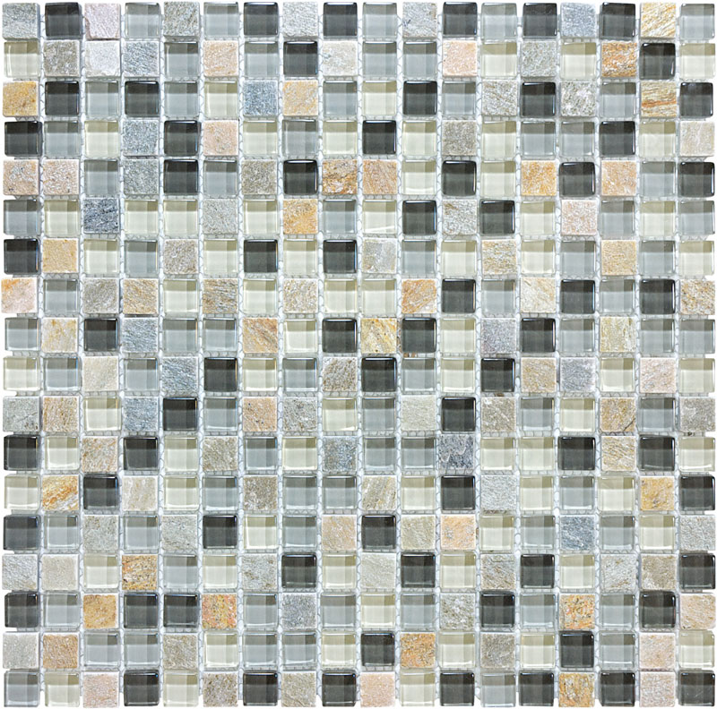 Anatolia Bliss 5/8 Silver Aspen Slate/Quartz Blend Mosaic