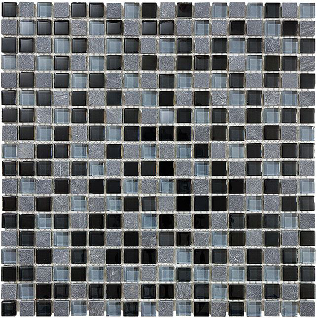 Anatolia Bliss 5/8 Black Timber Slate/Quartz Blend Mosaic