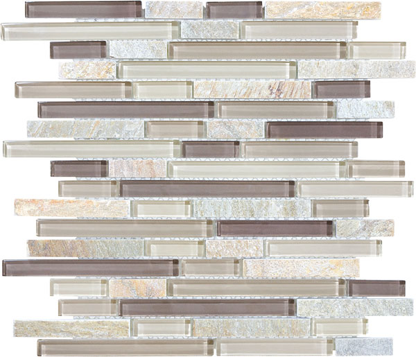 Cotton Wood Slate/Quartz Blend Linear Mosaic