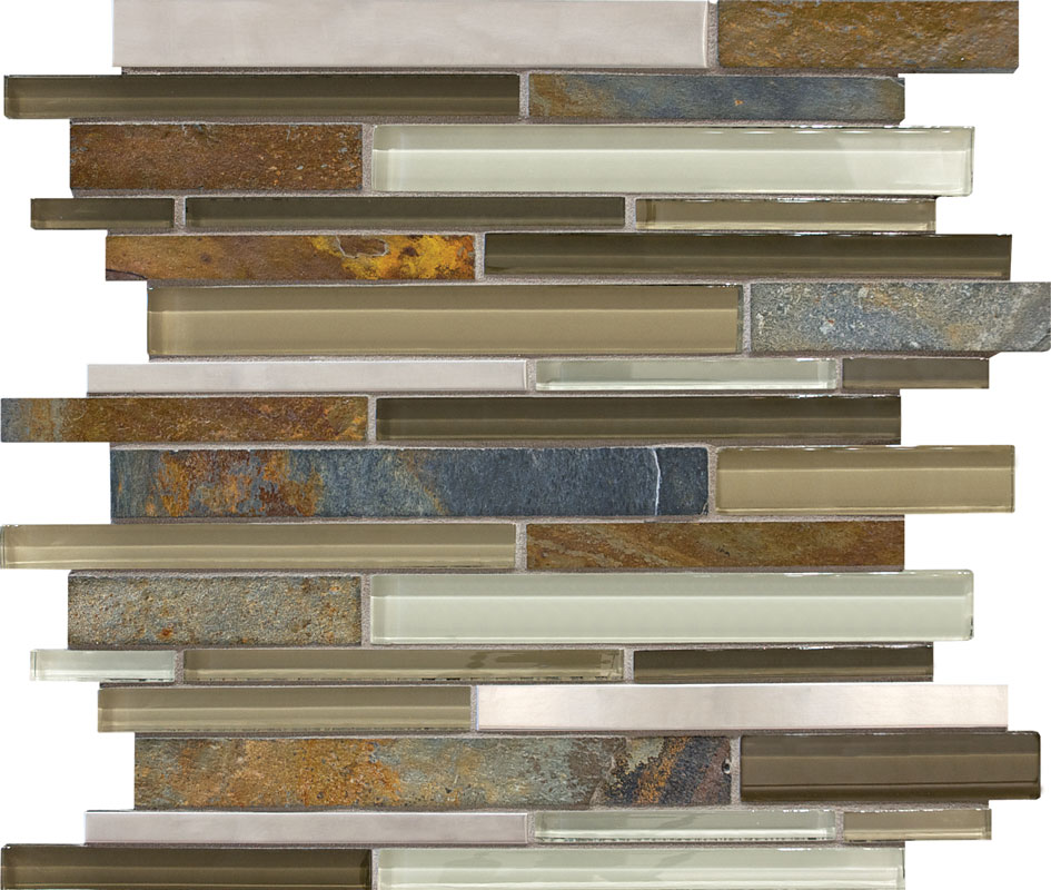 Anatolia Bliss Nature Trail Stone & Stainless Blend Linear Mosaic
