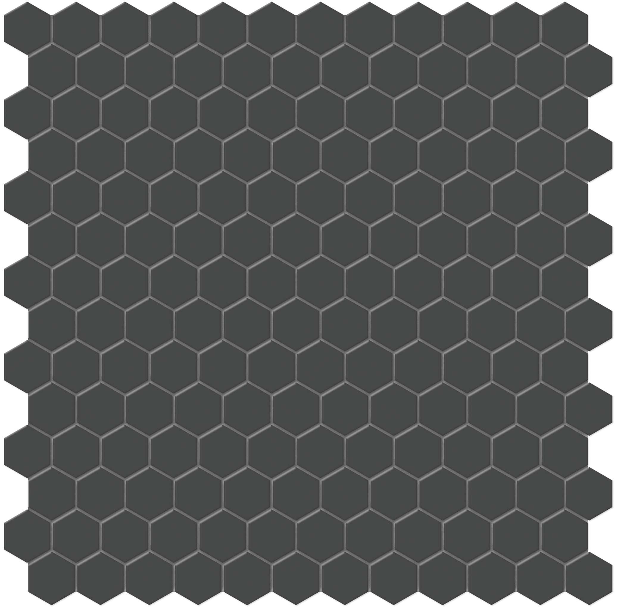 STP Sobu 1in Retro Black Hexagon Matte Glazed Porcelain Mosaic